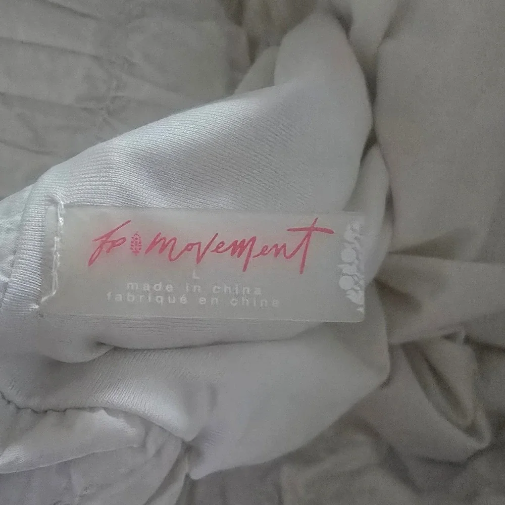 FP Movement The Way Home Shorts White High Waisted Smocked Athletic Womens Large